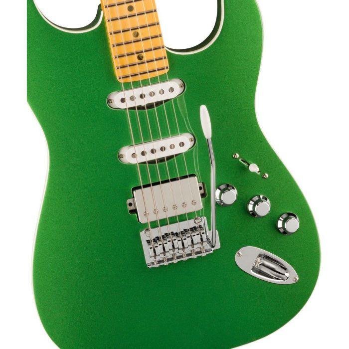 Fender Aerodyne Special Stratocaster HSS Speed Green Metallic, body closeup
