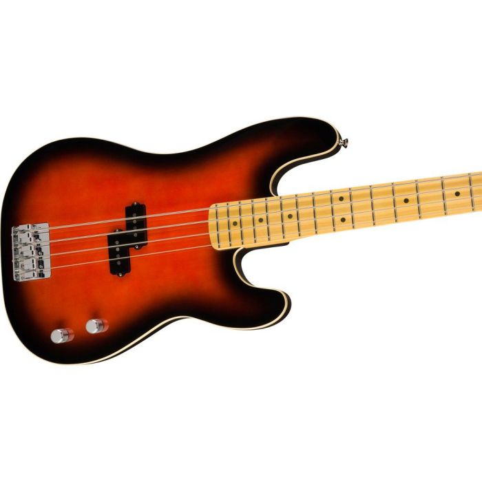 Fender Aerodyne Special Precision Bass Hot Red Burst, angled view