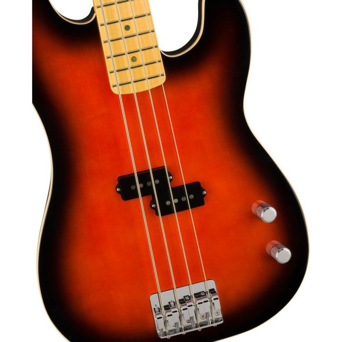 Fender Aerodyne Special Precision Bass Hot Red Burst, body closeup