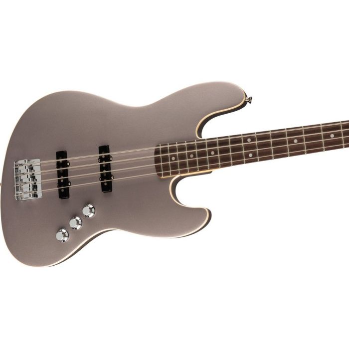 Fender Aerodyne Special Jazz Bass Dolphin Gray Metallic, angled view
