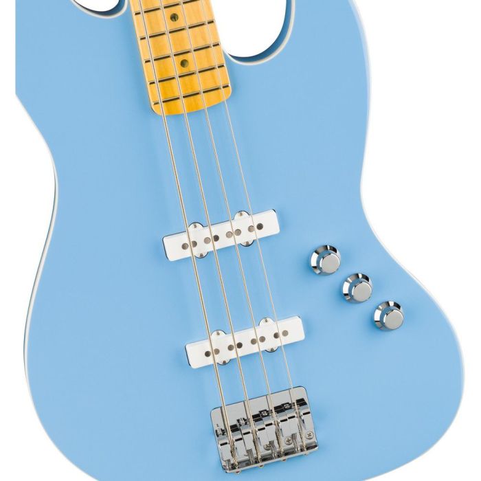 Fender Aerodyne Special Jazz Bass California Blue, body closeup