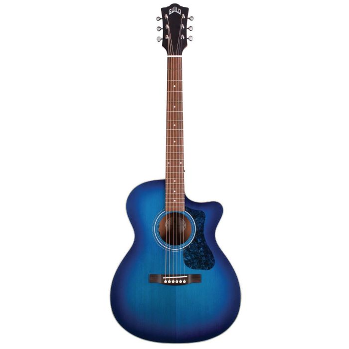 Guild Om-240ce Dark Blue Burst Acoustic Guitar, front view