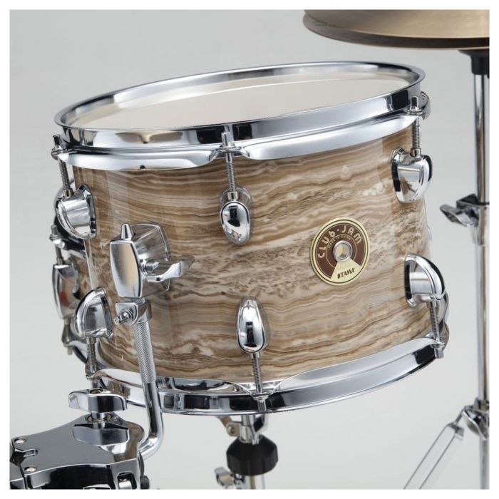 Tama club jam shell pack with cymbal holder, cream marble wrap finish