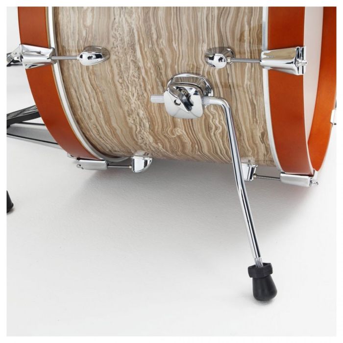 Tama club jam shell pack with cymbal holder, cream marble wrap spurs