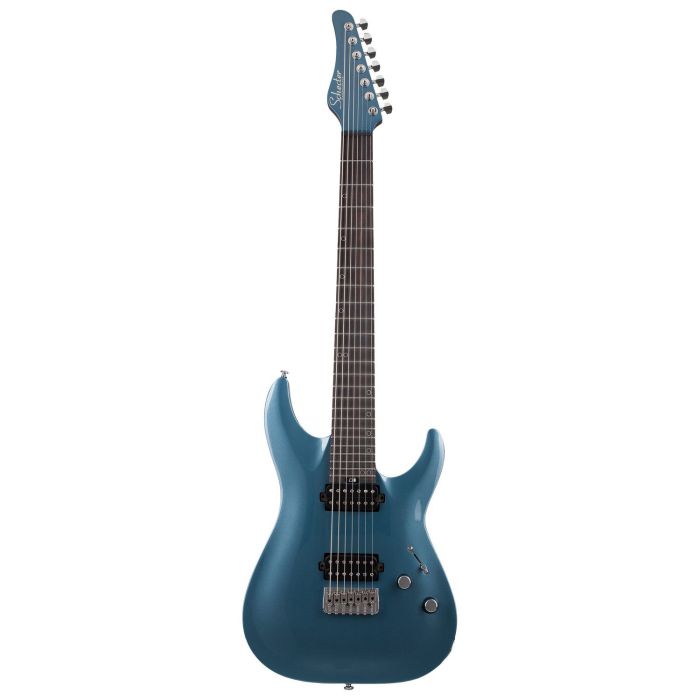 Schecter Aaron Marshall AM-7 7-String Guitar, Cobalt Slate front view