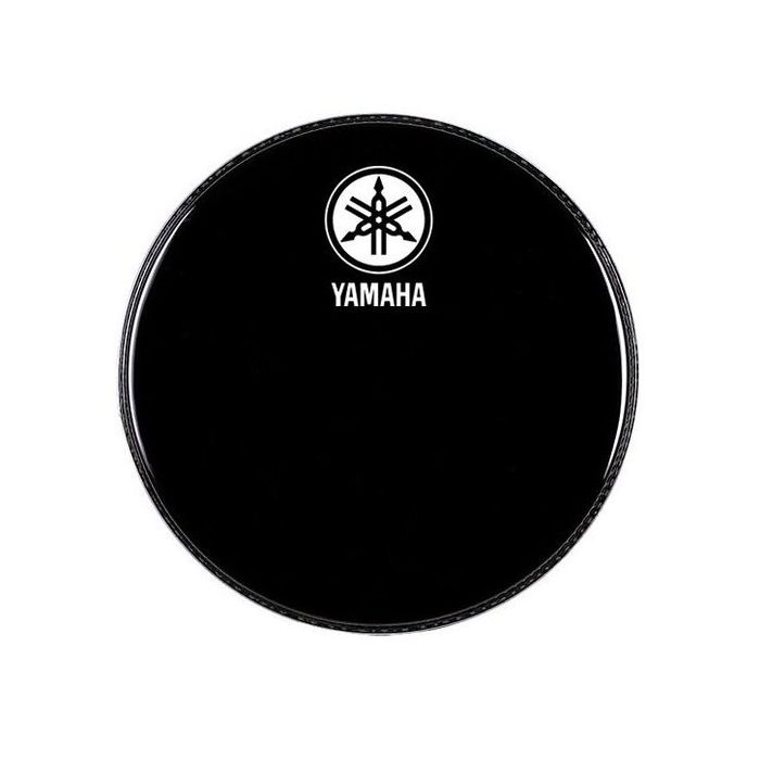 Yamaha Drum Head 18 With New Yamaha Logo, P3 Black top-down view