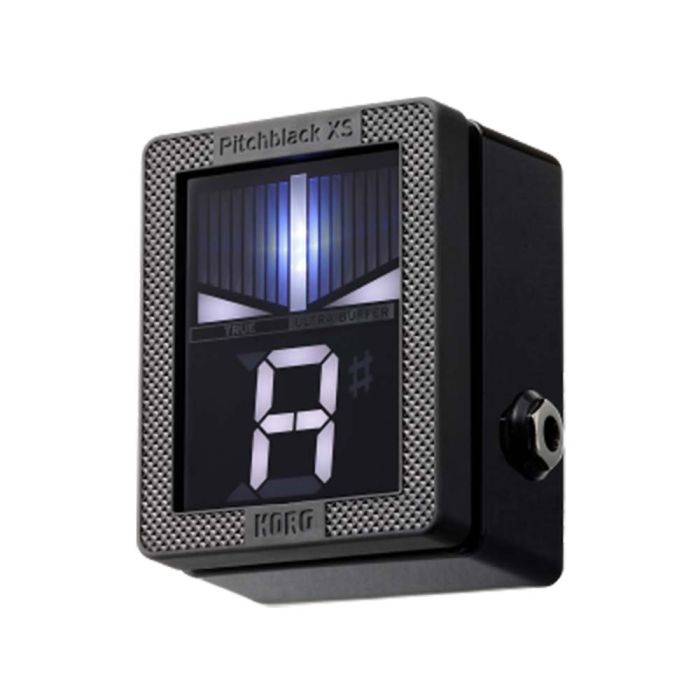 Angled view of the Korg Pitchblack XS Chromatic Pedal Tuner