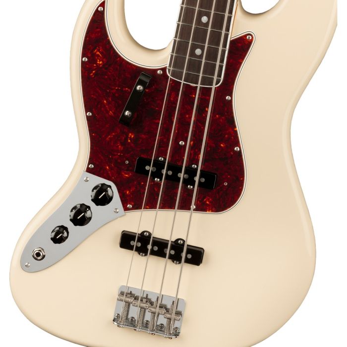 Fender American Vintage Ii 66 Jazz Bass Lh Rw Olympic White, body closeup