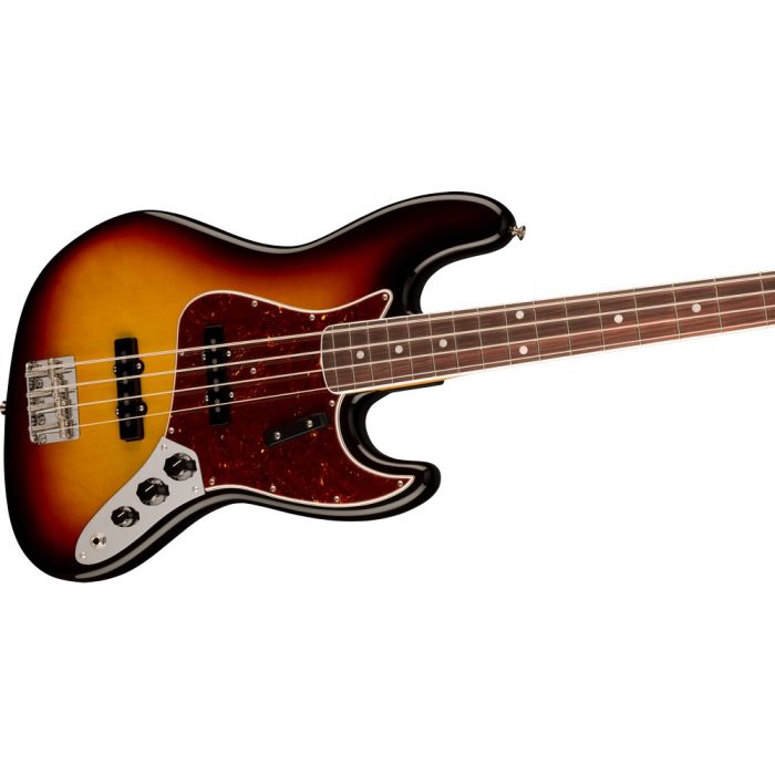 Fender American Vintage Ii 66 Jazz Bass Rw 3 Tone Sunburst, angled view