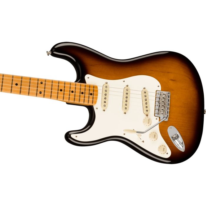 Fender American Vintage Ii 57 Strat Lh Mn 2 Tone Sunburst, angled view