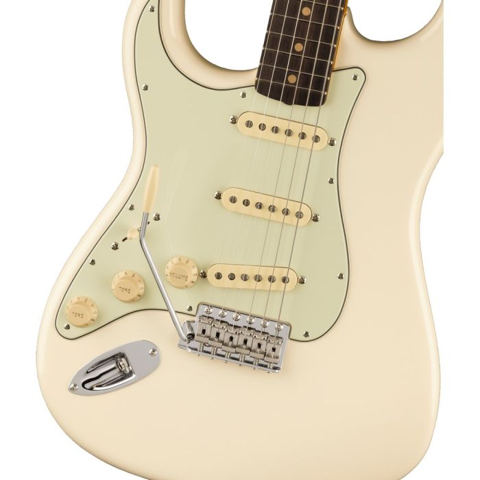 Fender American Vintage Ii 61 Strat Lh Rw Olympic White, body closeup