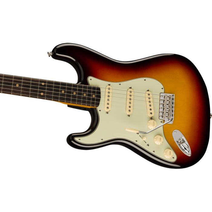 Fender American Vintage Ii 61 Strat Lh Rw 3 Tone Sunburst, angled view