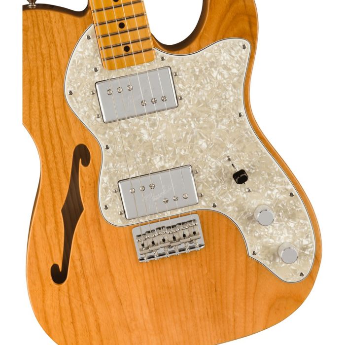 Fender American Vintage Ii 72 Tele Thinline Mn Aged Natural, body closeup