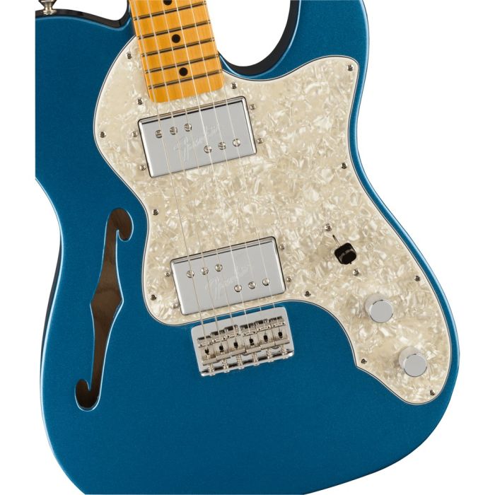 Fender American Vintage Ii 72 Tele Thinline Mn Lake Placid Blue, body closeup