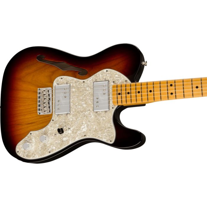 Fender American Vintage Ii 72 Tele Thinline Mn 3 Tone Sunburst, angled view