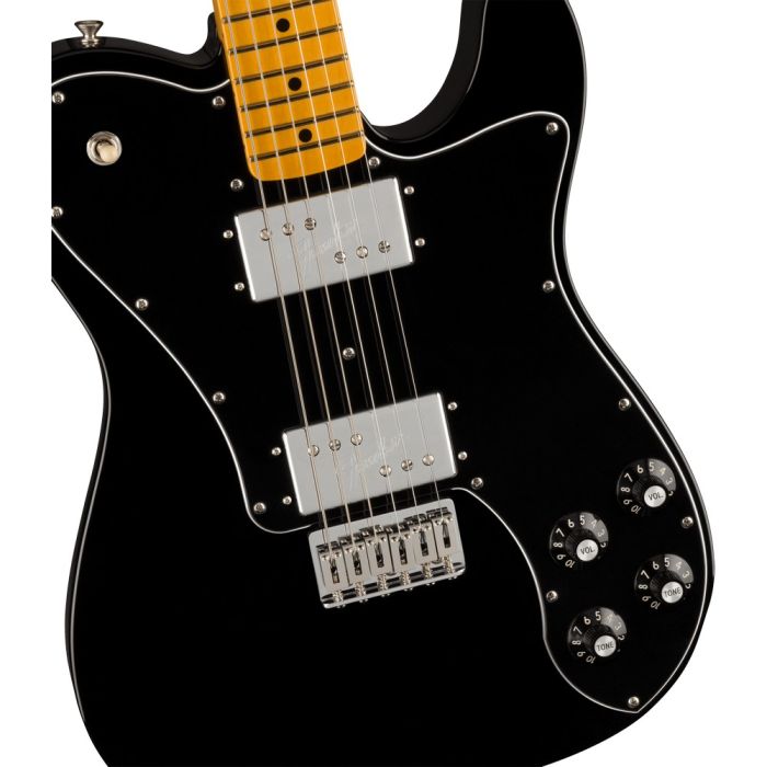 Fender American Vintage Ii 75 Tele Deluxe Mn Black, body closeup
