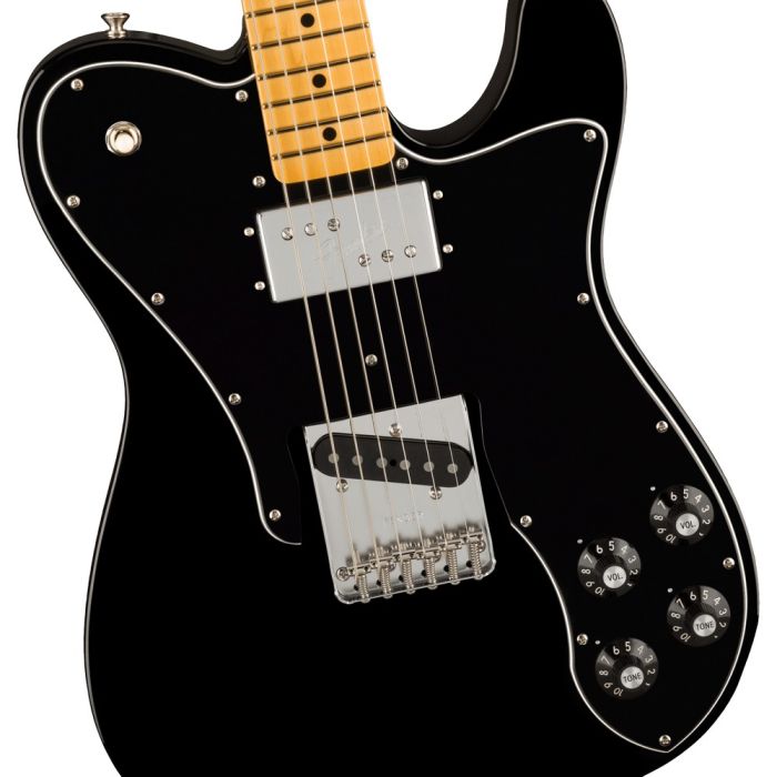 Fender American Vintage Ii 77 Tele Custom Mn Black, body closeup