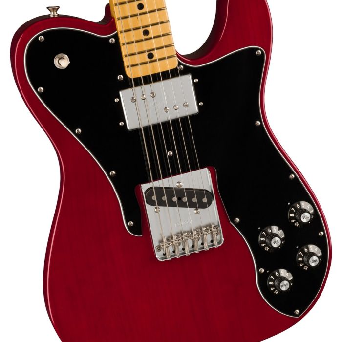 Fender American Vintage Ii 77 Tele Custom Mn Wine, body closeup