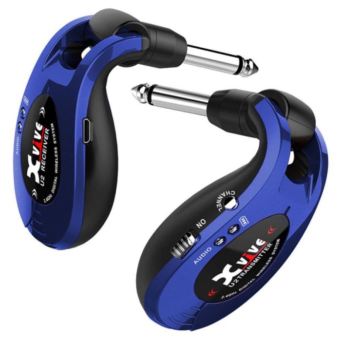 Xvive Wireless Guitar System Metallic Blue, front view
