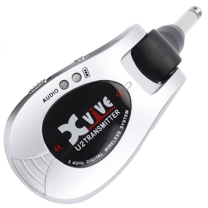 Xvive Wireless Guitar Transmitter Only Silver, front view