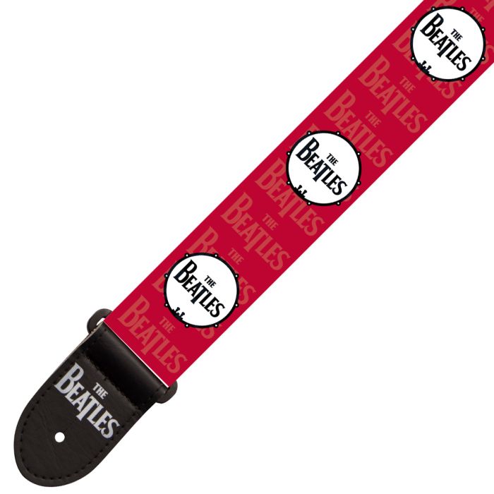 The Beatles Guitar Strap Red, front view