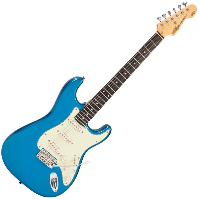 Vintage Electric Guitar Candy Apple Blue, front view