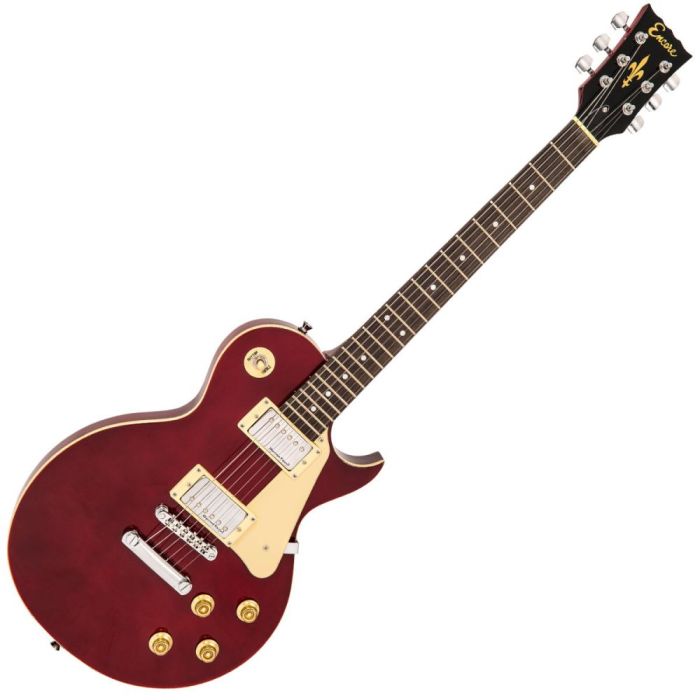 Encore Electric Guitar Wine Red, front view