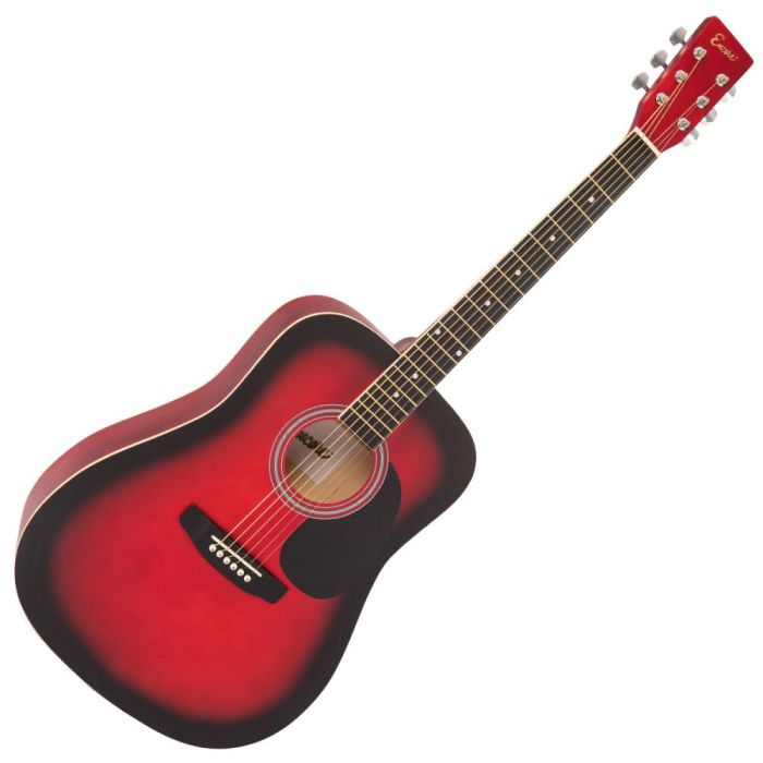 Encore Acoustic Guitar Redburst, front view