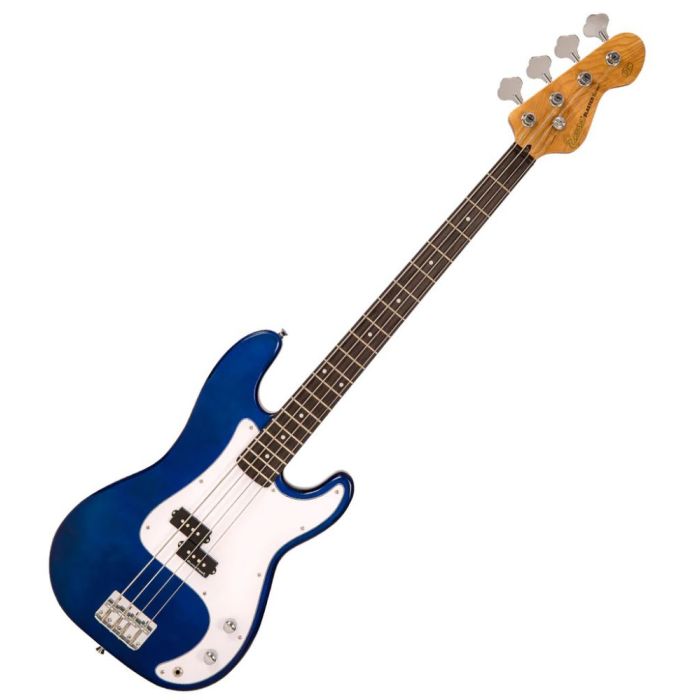 Encore Bass Guitar Candy Apple Blue, front view