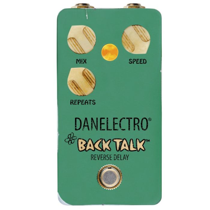 danelectro back talk reverse delay pedal, front view