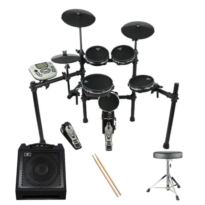 TourTech TT-22M Mesh Electronic Drum Kit with Monitor front view