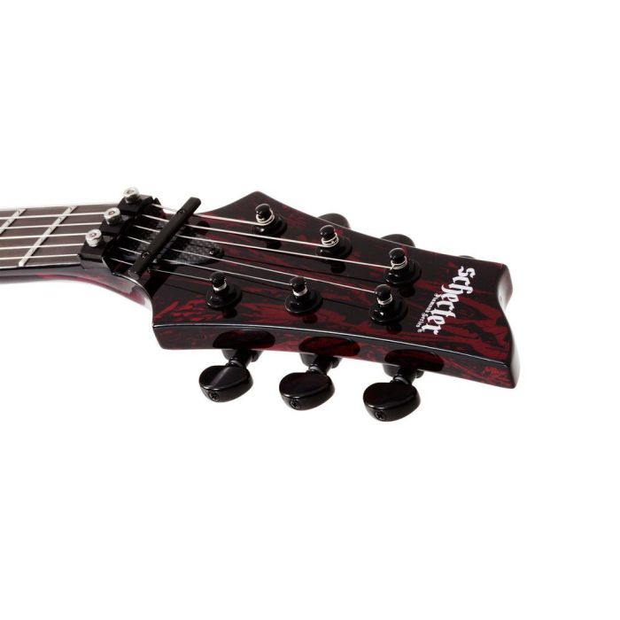 Schecter C-1 FR-S Silver Mountain Blood Moon, headstock front