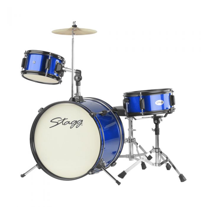 View of Stagg 3-Piece 16" Junior Drum Kit in Blue 