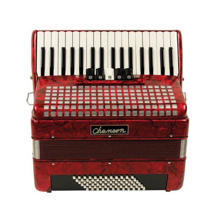 Chanson Piano Accordion 72 Bass Red, front view