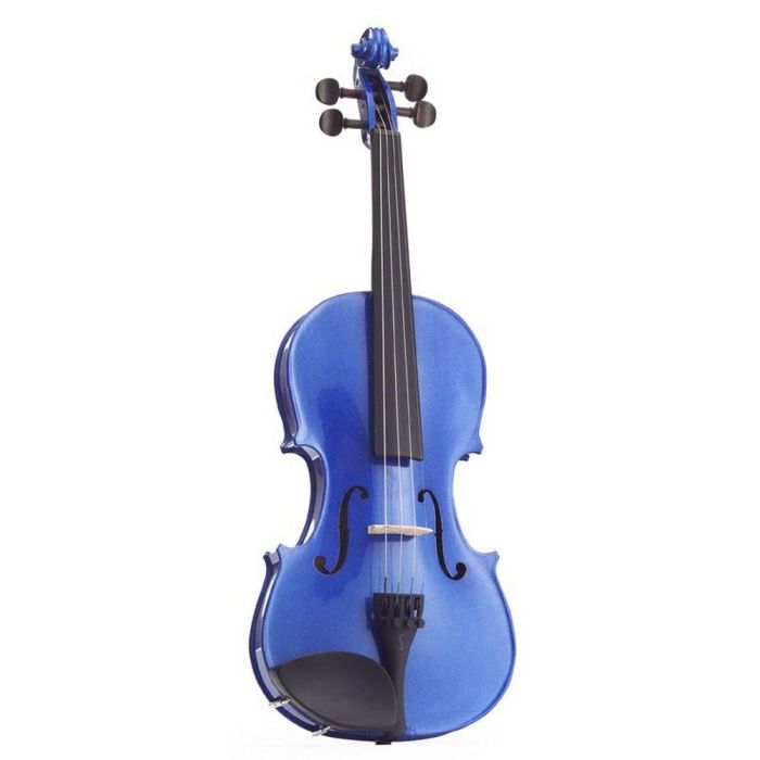 Harlequin Violin Outfit Marine Blue 3 4, front view