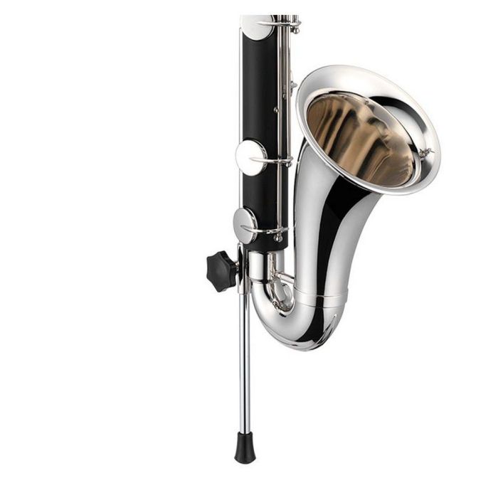 Jupiter Bb Bass Clarinet Bb Abs Silver Plated, horn closeup