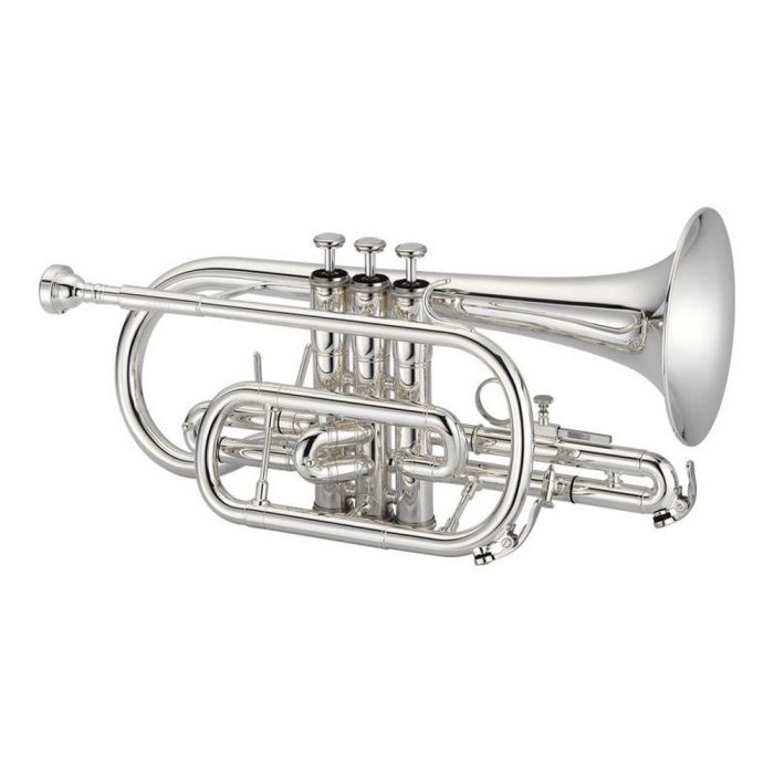 Jupiter Bb Cornet Silver Plated, front view