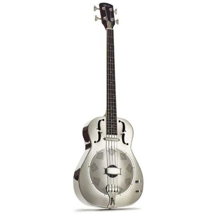 Ozark Resonator Bass Nickel Plate With Pickup, front view