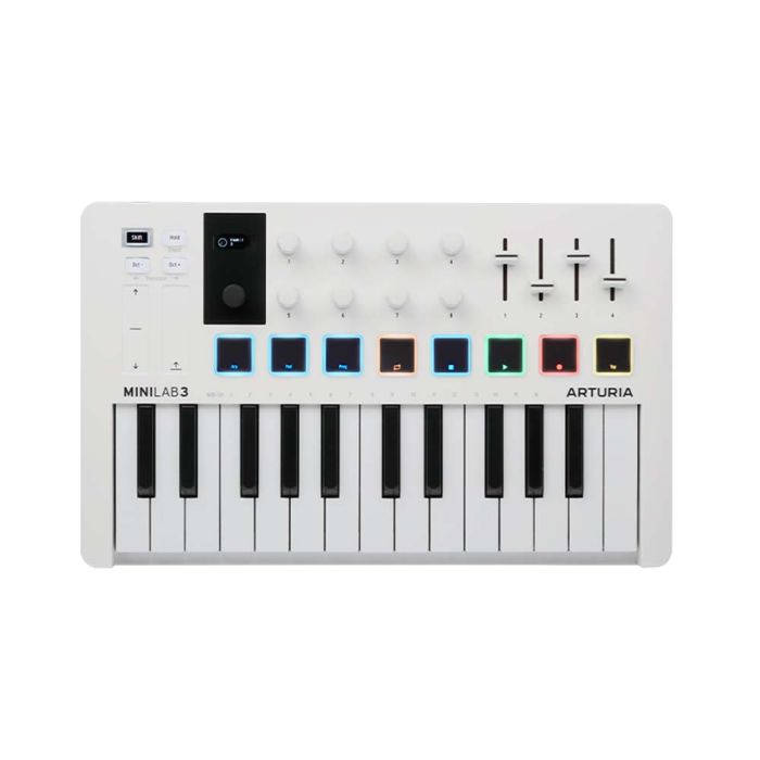 Overview of the Arturia MiniLAB MKIII 25 Key MIDI Keyboard, White