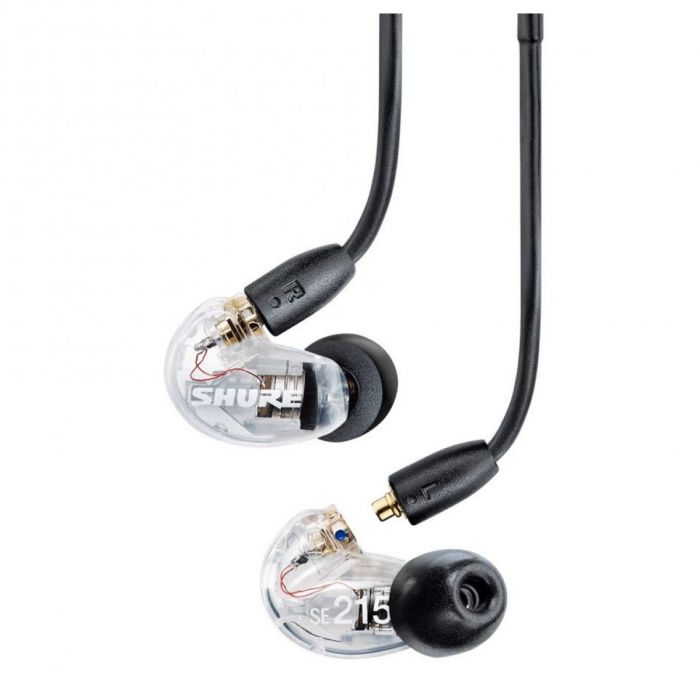 Front view of the Shure AONIC 215 Sound Isolating Earphones Clear