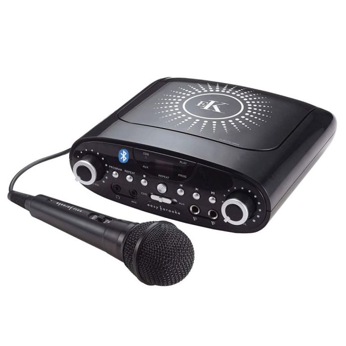 Easy Karaoke Ekg88 Bluetooth Karaoke Machine - Black front view