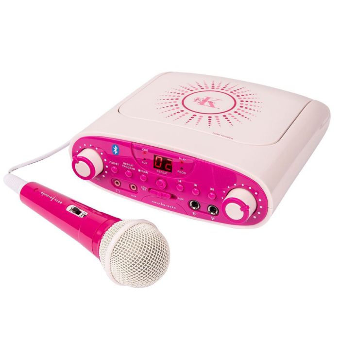 Easy Karaoke Ekg88 Bluetooth Karaoke Machine - Pink front view