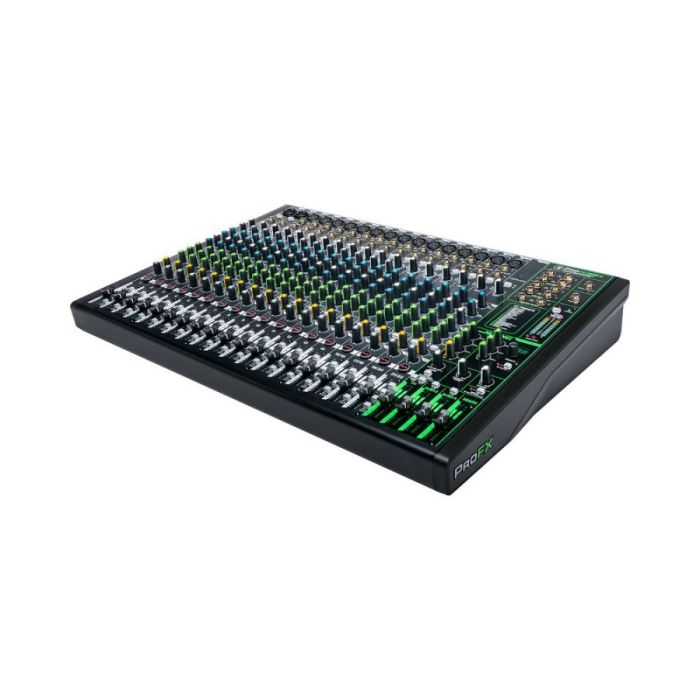 Mackie ProFX22v3 22-Channel Analogue Mixer with USB left-angled view