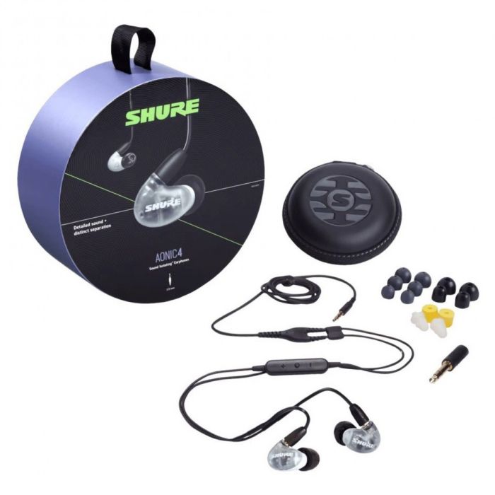 Contents included with the Shure AONIC 4 Sound Isolating Earphones, White