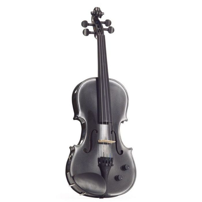 Stentor 1515ABK Harlequin Electric Violin Outfit, Black 4-4 front view