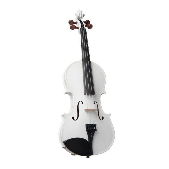 Harlequin 1401FWH Violin Outfit, White 1-4 front view