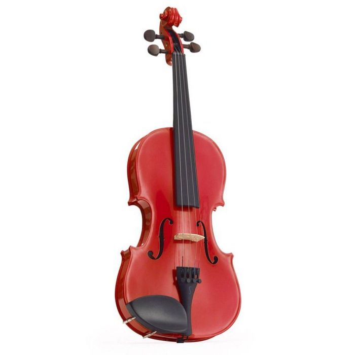 Harlequin 1401FRD Violin Outfit, Cherry Red 1-4 front view