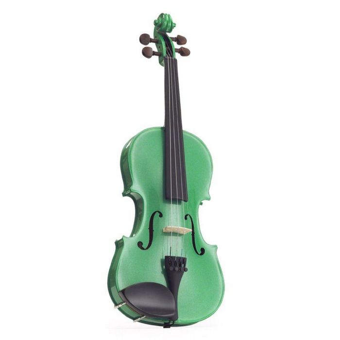 Harlequin 1401FGR Violin Outfit, Sage Green 1-4 front view