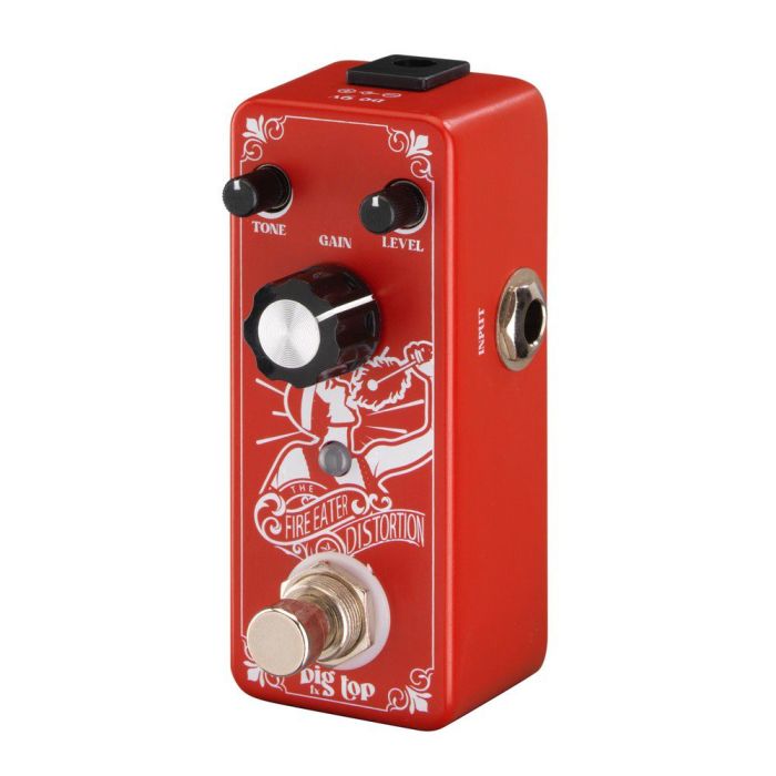 Big Top Fire Eater Mini Distortion Pedal, left-angled view