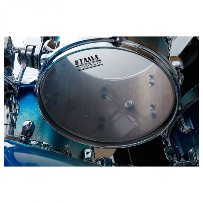 Tama Starclassic Walnut/birch 4pc Drum Shell Pack Molten Blue Ice Fade inside tom